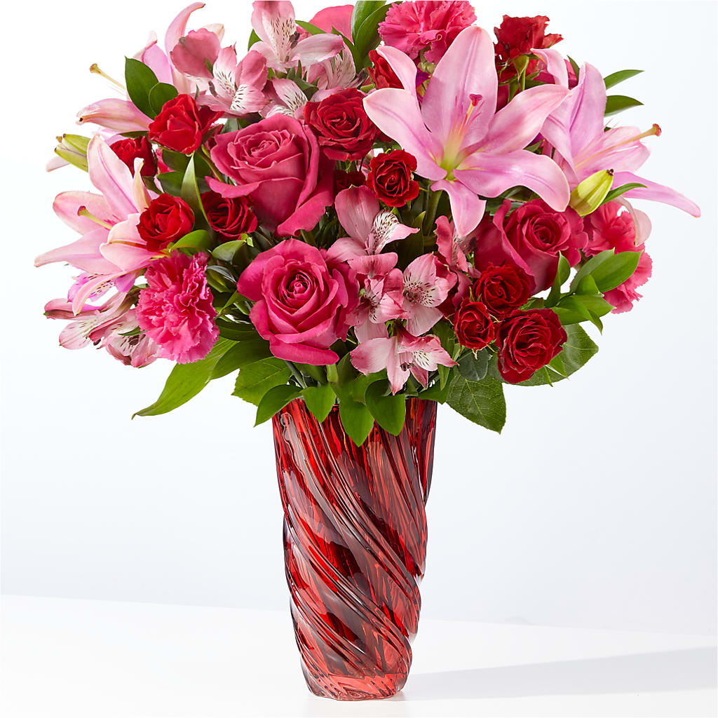 In Love Bouquet with Luxe Swirl Vase – Flowerorder.com, Tontitown AR
