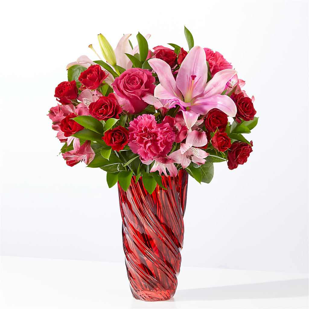 In Love Bouquet with Luxe Swirl Vase – Flowerorder.com, Tontitown AR
