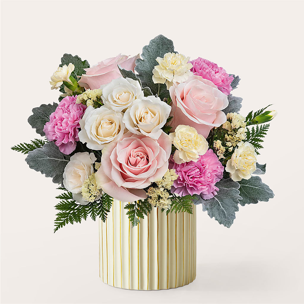 Blissful Moments Bouquet with Ivory Vase – Flowerorder.com, Tontitown AR