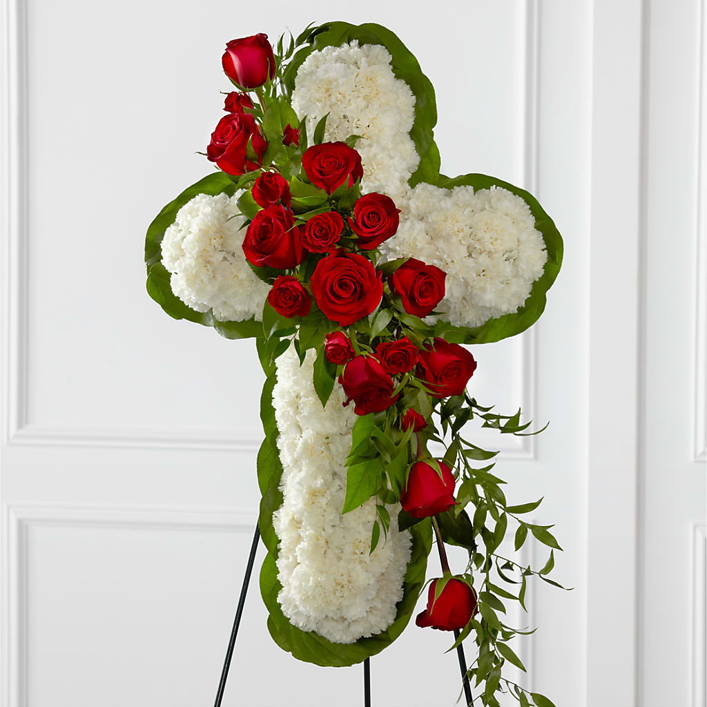 Floral Cross Easel – Flowerorder.com, Tontitown AR