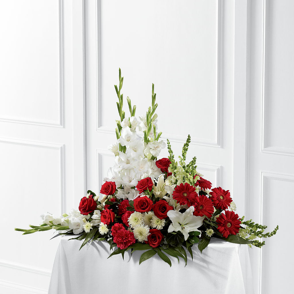 Crimson & White Arrangement – Flowerorder.com, Tontitown AR