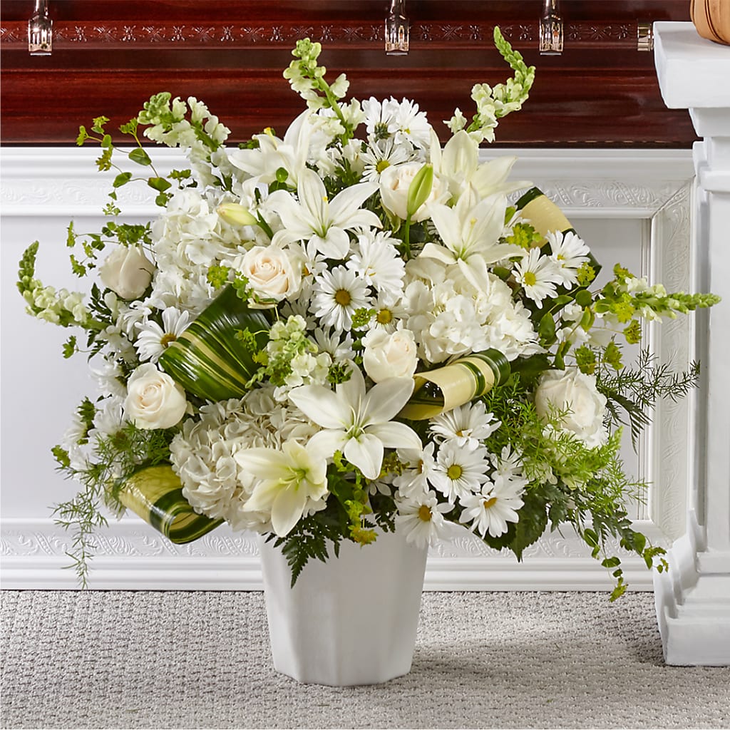 Thoughts of Tranquility Floor Basket – Flowerorder.com, Tontitown AR