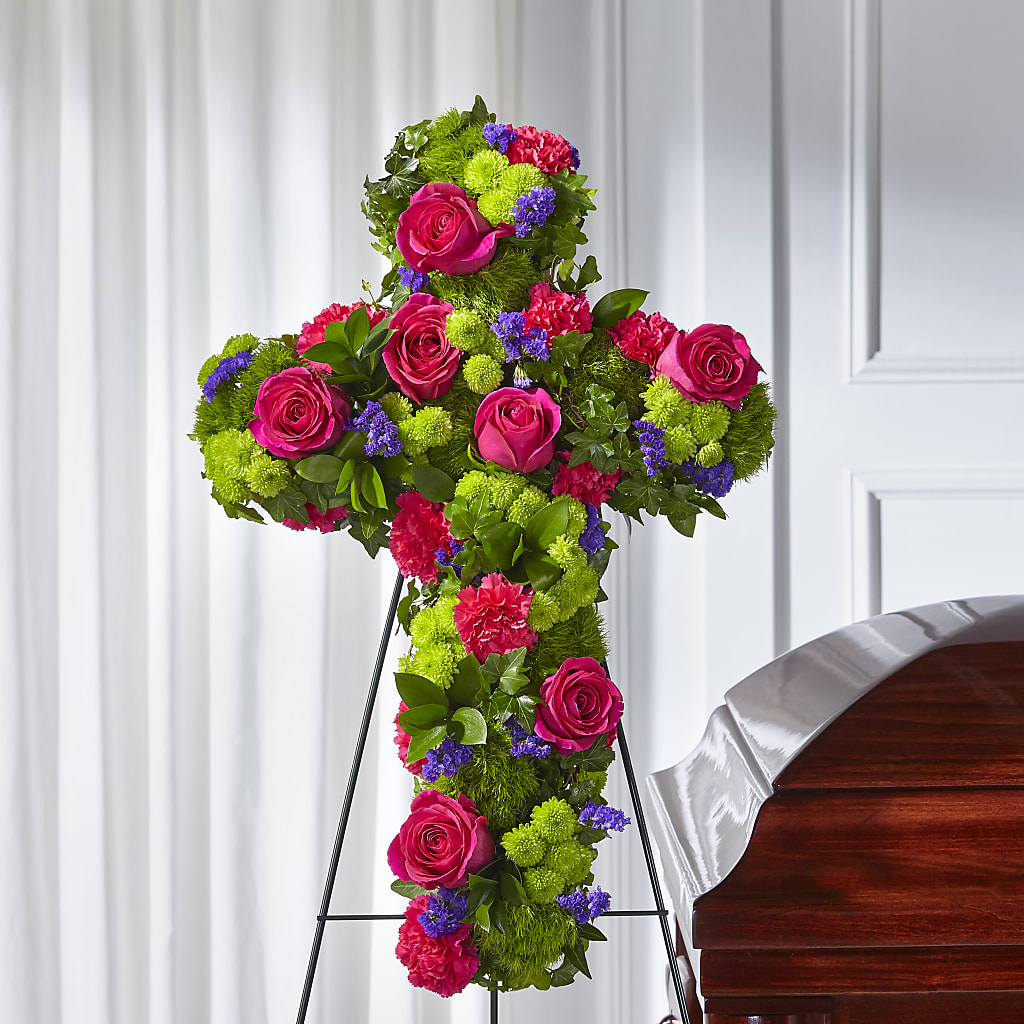 Tribute Rose Floral Cross – Flowerorder.com, Tontitown AR