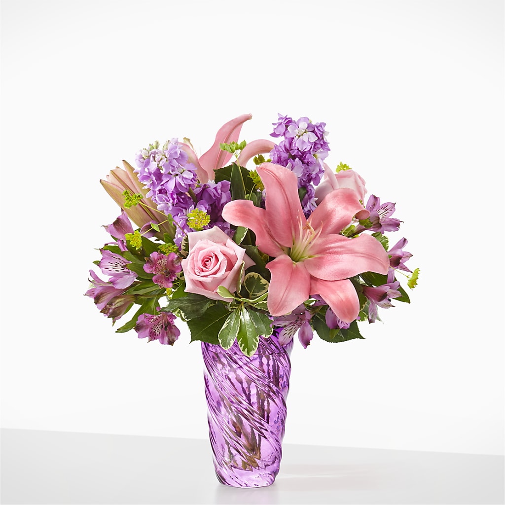 Precious Petals Bouquet with Luxe Swirl Vase – Flowerorder.com, Tontitown AR