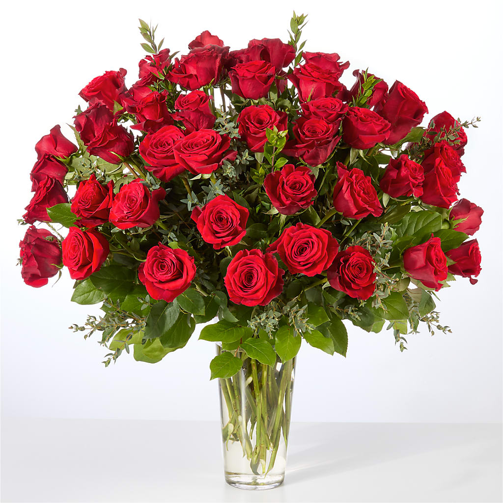 Forever Yours Fifty Stem Red Rose Bouquet – Flowerorder.com, Tontitown AR