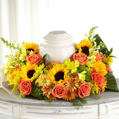 Faithful Sunflower Cremation Adornment –  Flowerorder.com, Tontitown AR
