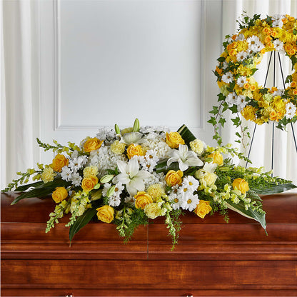 Golden Harmony Casket Spray –  Flowerorder.com, Tontitown AR