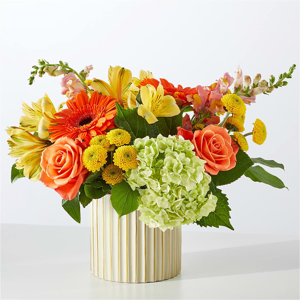 Autumn Sunshine Bouquet with Ivory Vase –  Flowerorder.com, Tontitown AR