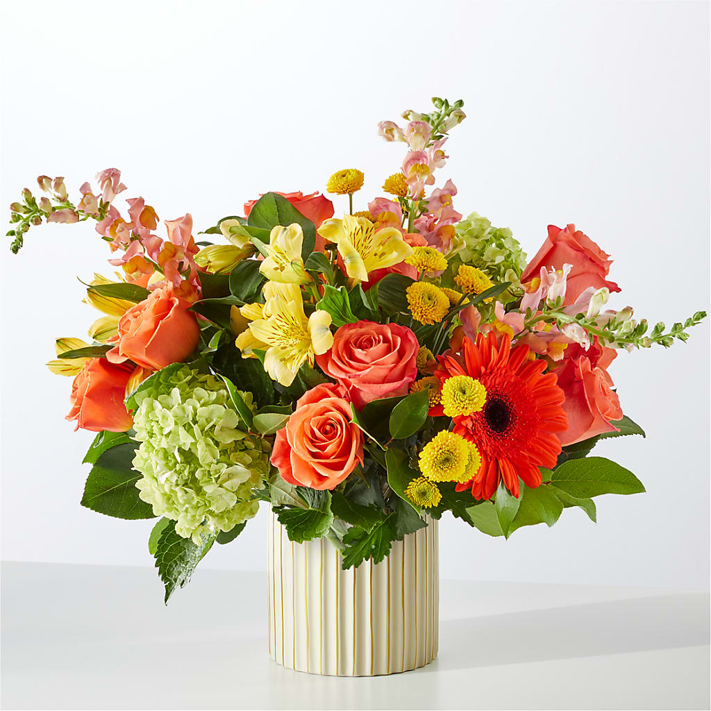 Autumn Sunshine Bouquet with Ivory Vase –  Flowerorder.com, Tontitown AR