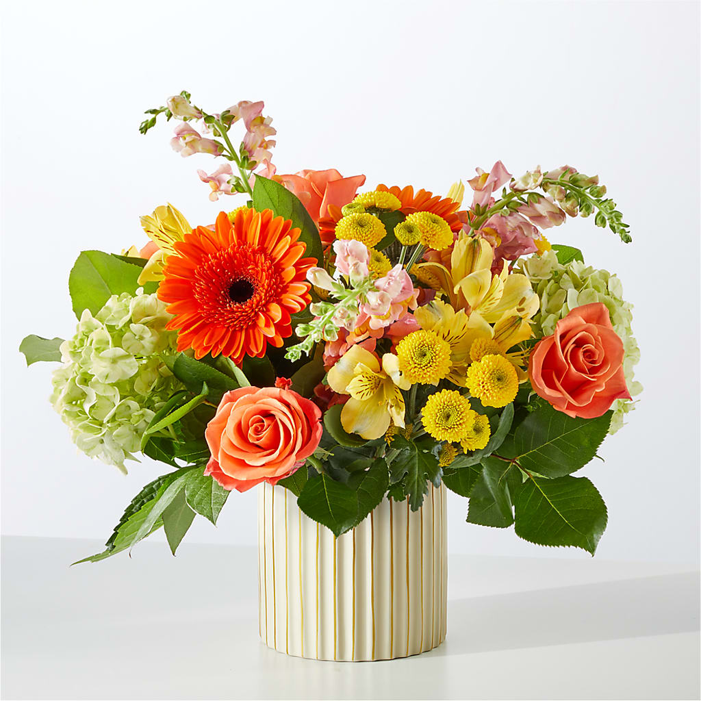 Autumn Sunshine Bouquet with Ivory Vase –  Flowerorder.com, Tontitown AR