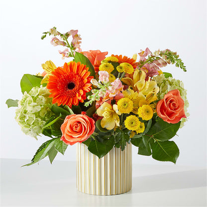 Autumn Sunshine Bouquet with Ivory Vase –  Flowerorder.com, Tontitown AR