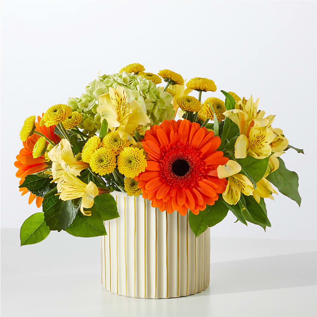 Autumn Sunshine Bouquet with Ivory Vase –  Flowerorder.com, Tontitown AR